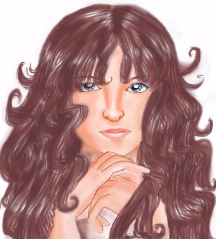 Airbrushed non-anime style headshot of Terri by Julia